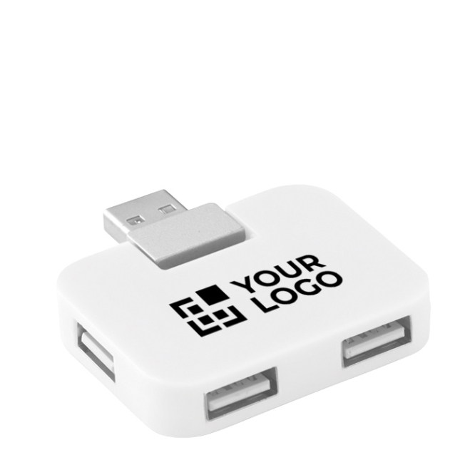 Te bedrukken USB-hub met 4 poorten kleur wit