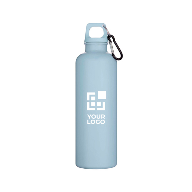 Stevige, lichte waterfles van gerecycled plastic met karabijnhaak 750 ml