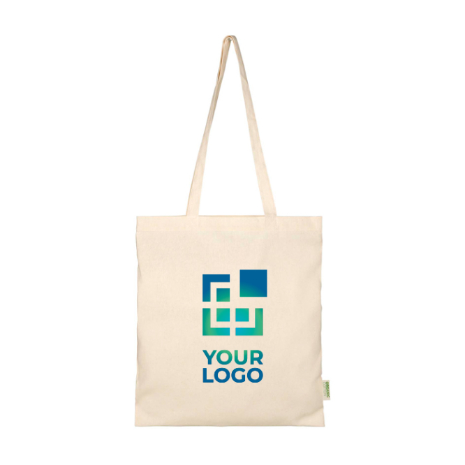 Tote bag van biologisch katoen met ruim hoofdvak 7 L 140 g/m²