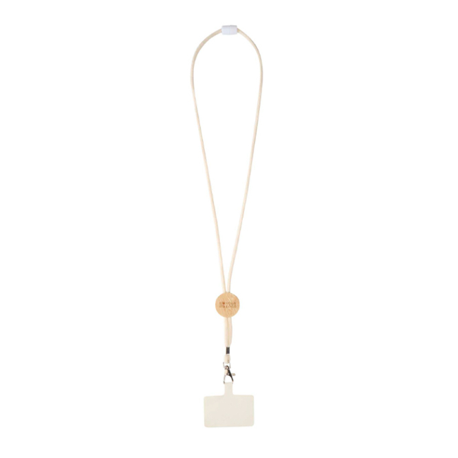 Telefoonlanyard met duurzaam bamboedetail in het midden