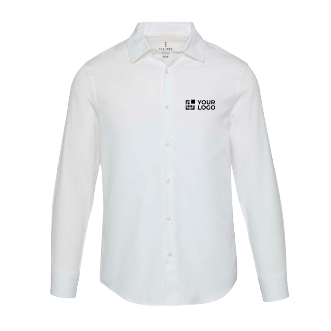 Herenoverhemd van katoenen twill met lange mouwen 185 g/m²