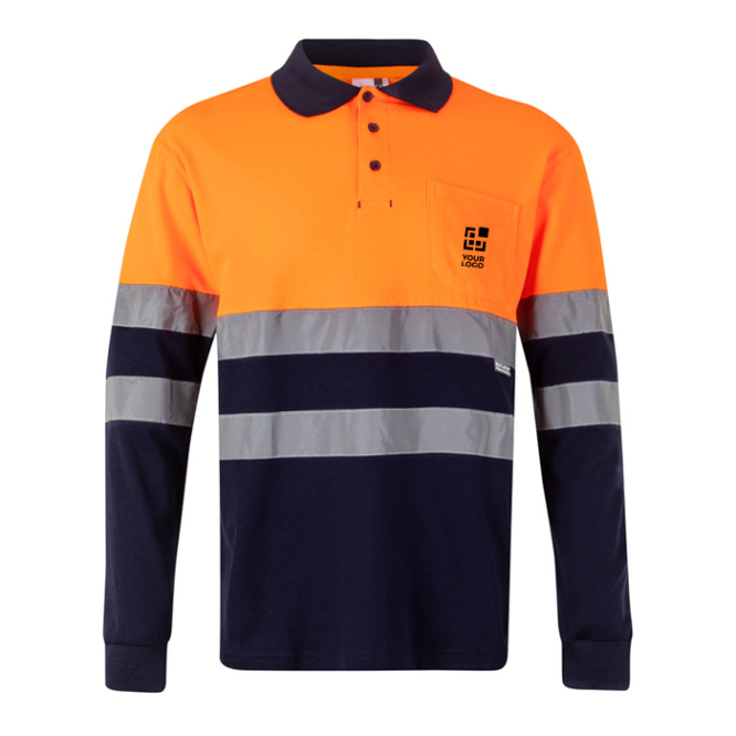 Tweekleurige werkpolo met jouw logo 150 g/m² Velilla 