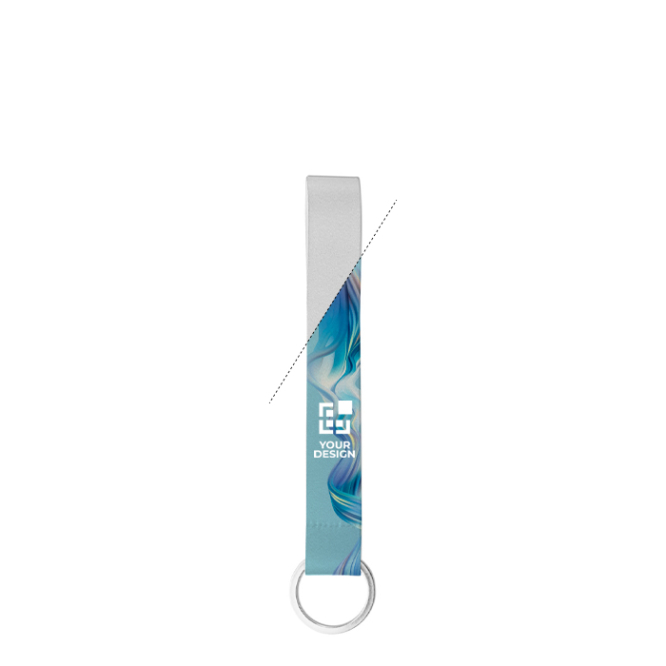 Korte polyester lanyard voor sublimatie met ring 2 x 1,5 cm