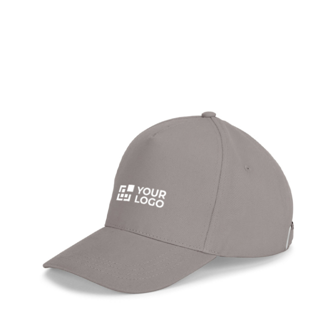 5-panel cap van geborsteld katoen met metalen gesp 260 g/m²