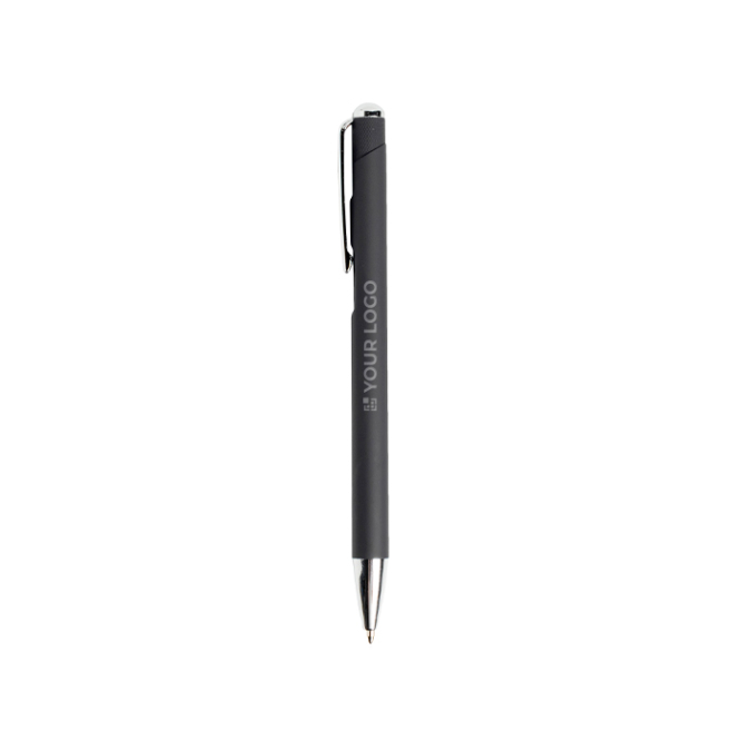 Aluminium pen met drukmechanisme en zilverkleurige details