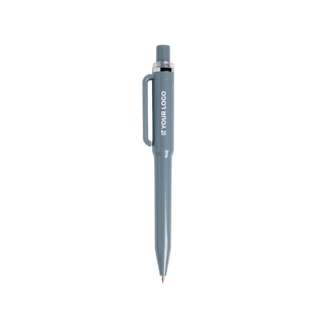Pen van gerecycled ABS met drukmechanisme, blauwe inkt