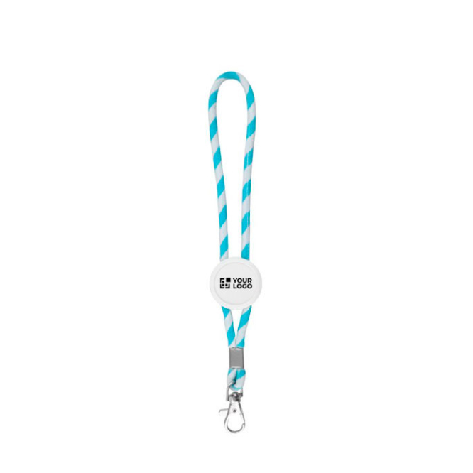 Lange lanyard-sleutelhanger die verstelbaar is met karabijnhaak met jouw bedrukking