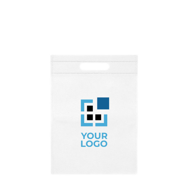 Kleine non-woven tas in kleuren met hol handvat 80 g/m² met jouw bedrukking