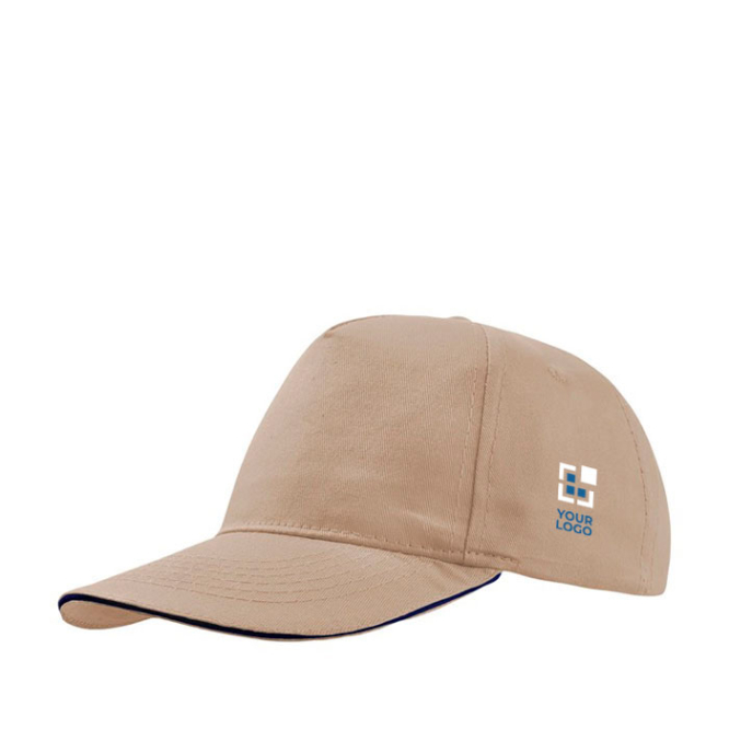 Lichte katoenen pet met contrasterende klep 160 g/m² met jouw bedrukking