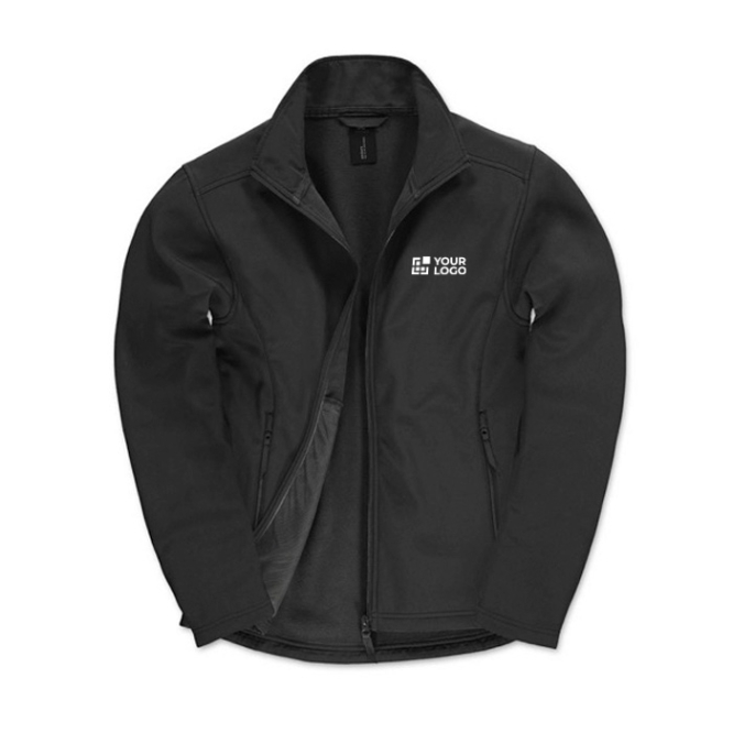 Elastisch softshell-jack van polyester voor heren 300 g/m² B&C met jouw bedrukking