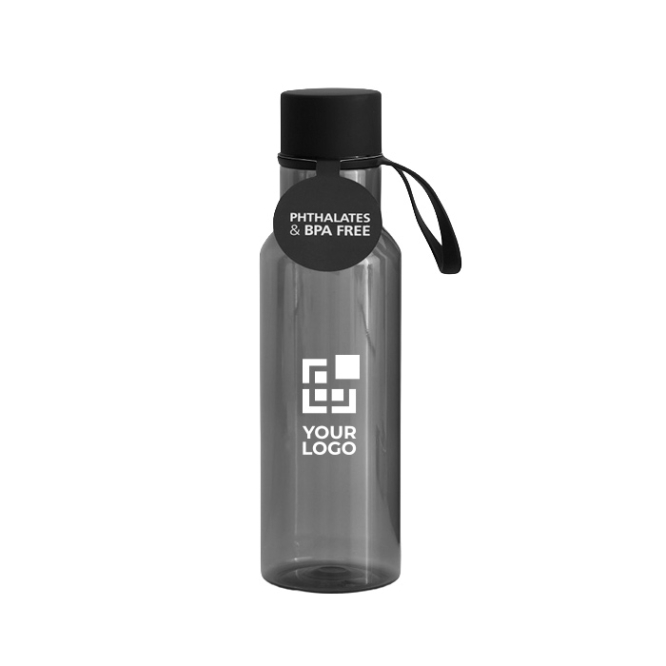 BPA-vrije plastic fles in transparante kleuren 600ml met jouw bedrukking