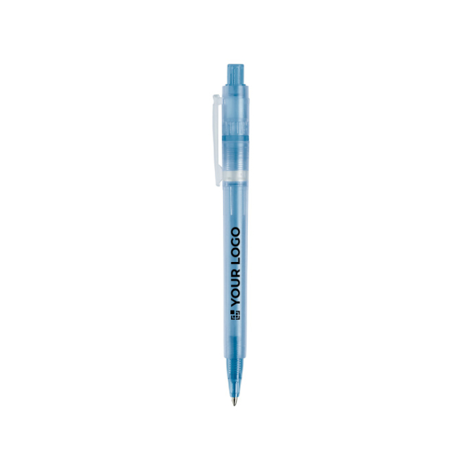 Matte plastic pen, gemaakt in de EU, met blauwe inkt (Jumbo-vulling)