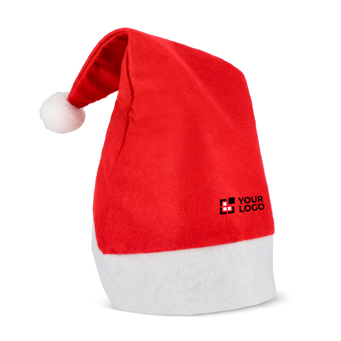 Klassieke kerstmuts van vilt met witte pompon