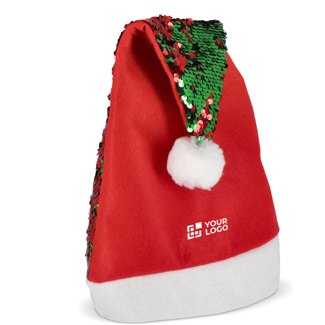 Originele kerstmuts van tweekleurige glinsterende pailletten