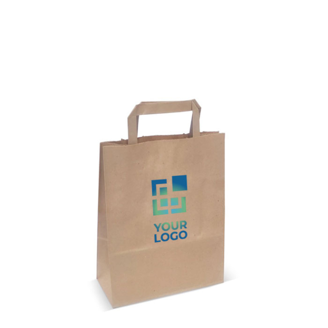 Kleine kraft papieren tas met papieren handvatten en FSC-certificering met jouw bedrukking
