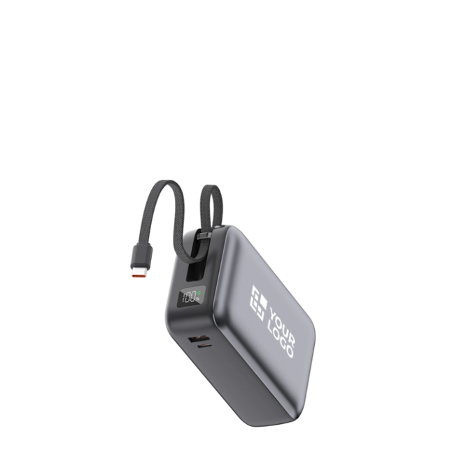 Compacte powerbank met snelladen en LED-scherm 30.000mAh