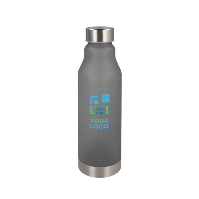 Herbruikbare RPET fles met lekvrije dop en frosted afwerking 600 ml