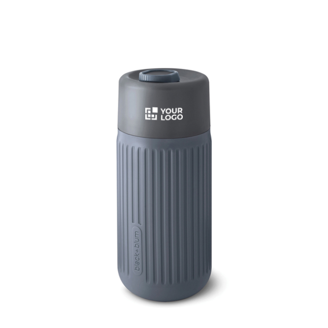Thermische glazen reisbeker met siliconen hoes Black & Blum 340 ml