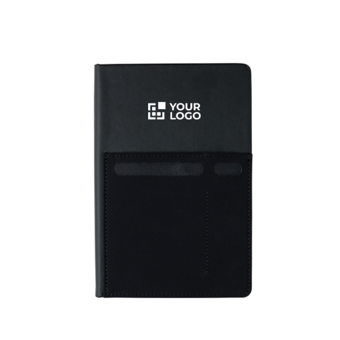 Gepersonaliseerd notitieboek met vakjes zwart