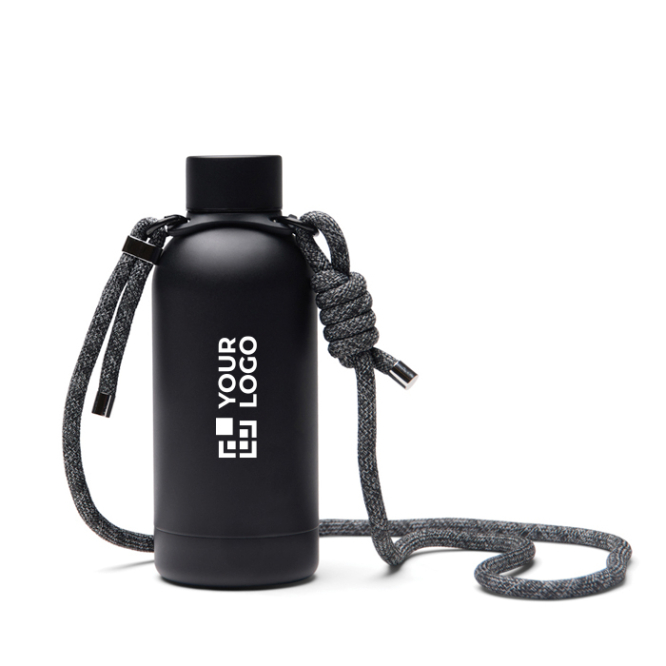 Thermofles van gerecycled roestvrij staal met koord 400 ml