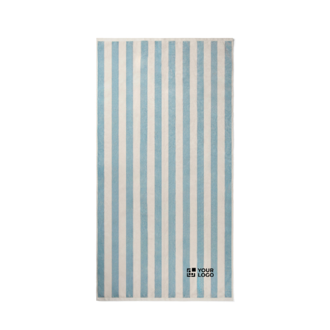 Strandhanddoek van gerecycled katoen met tweekleurige strepen 450 g/m² 80 x160 cm