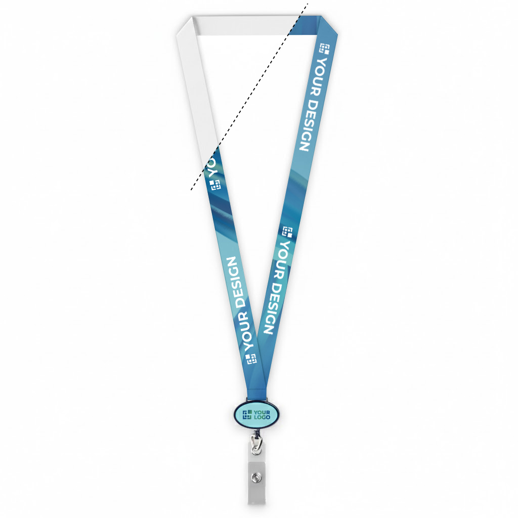 Custom made polyester lanyard met intrekbare badgehouder
