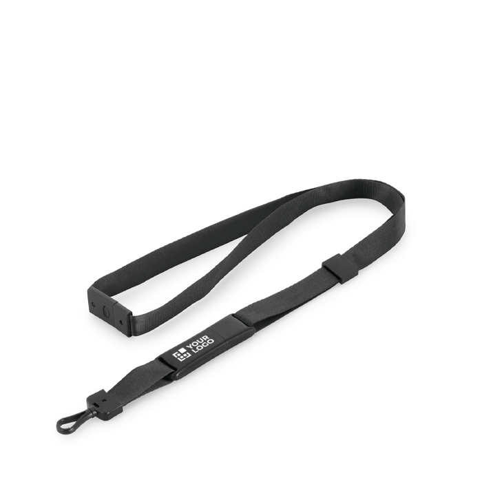 Polyester USB-lanyard met grip aan één uiteinde