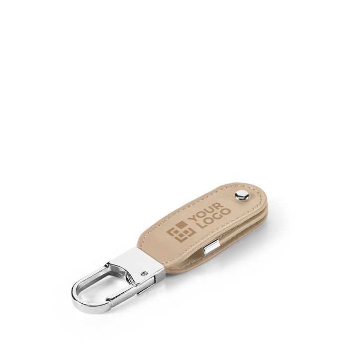 USB van PU-leer met haakvormige karabijn