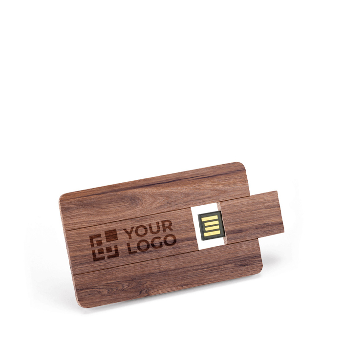 Personaliseerbare USB-kaart van walnoothout