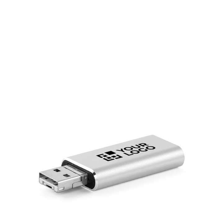 Metalen USB 4-in-1 met uitschuifbare clip