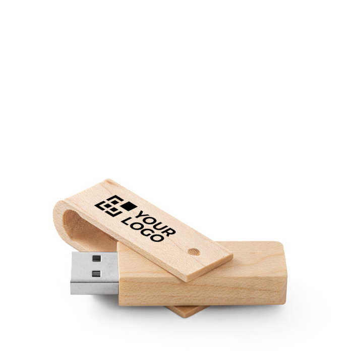 Draaibare USB van bamboe of esdoornhout