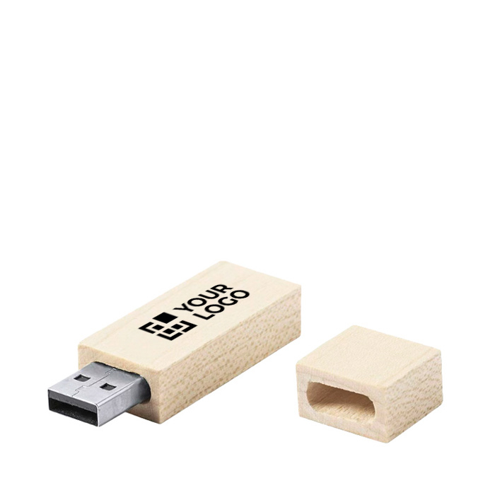 Klassieke USB met bamboehouten behuizing en dop