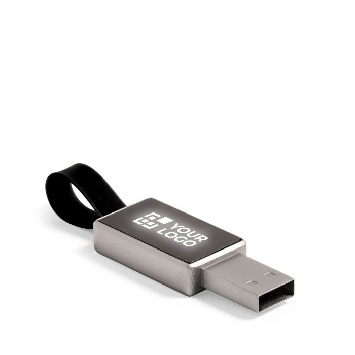 Metalen USB-stick met gegraveerd en verlicht logo via led