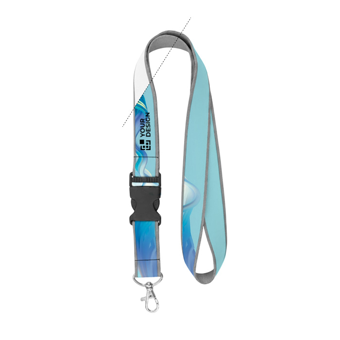Dubbel-laags lanyard in full colour, custom made in Europa