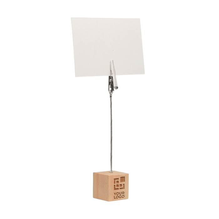 Houten standaard met clip voor notities