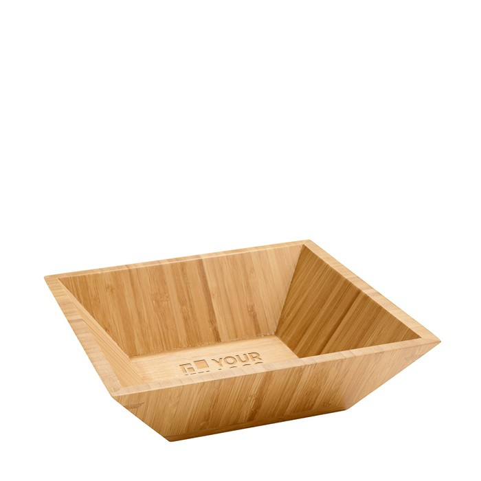 Bamboe slaschaal met logo