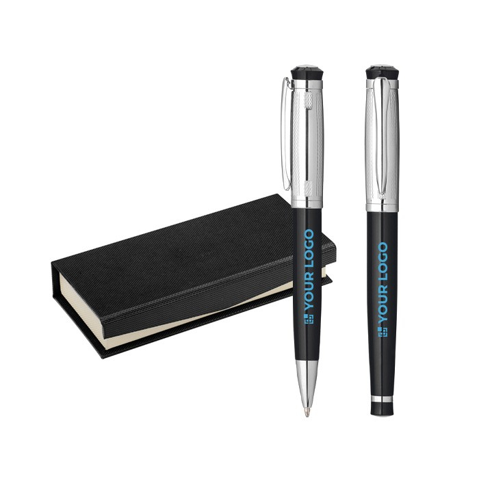 Rollerpen en balpen in klassiek doosje