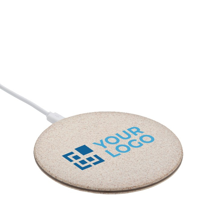Draadloze 5W opladers met logo van tarwe kleur naturel