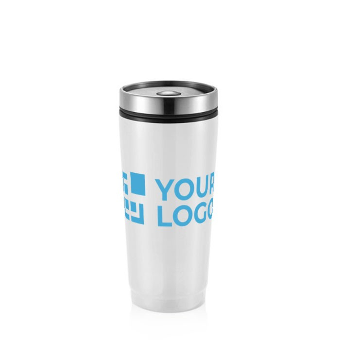 Thermische to go bekers met logo kleur zilver