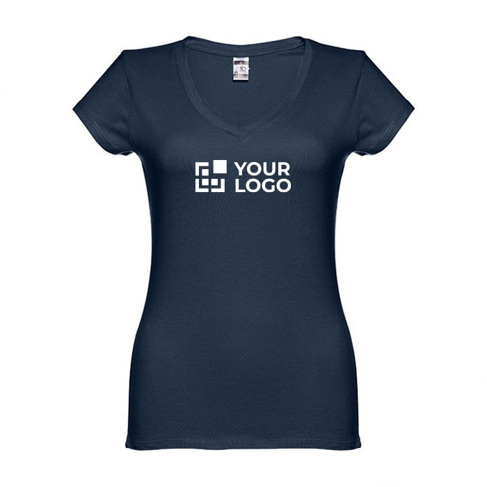 Bedrukte T-shirts met V-hals voor dames, eerste weergave