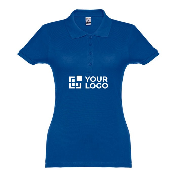 Katoenen dames poloshirt met logo, 195 g/m2 weergave met jouw bedrukking