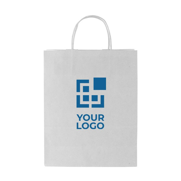 Witte papieren tas met logo weergave met jouw bedrukking
