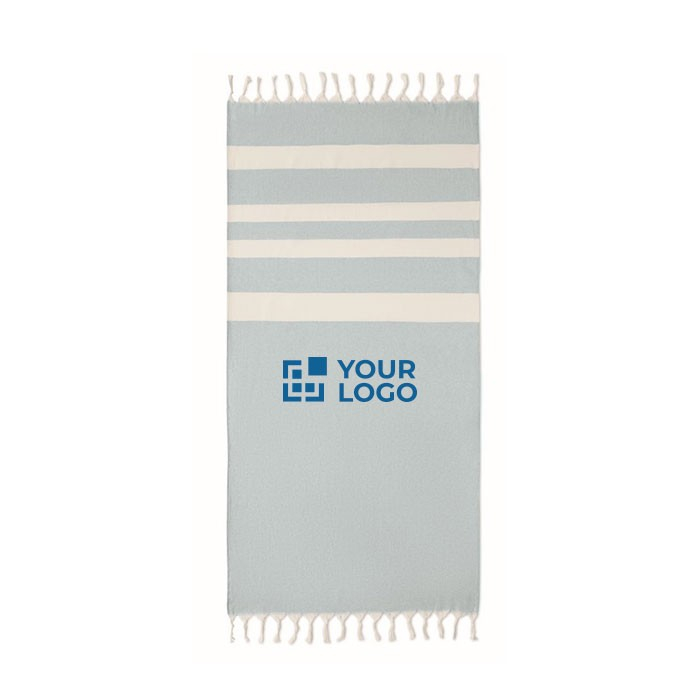 Gerecyclede handdoek Pareo Sea 140 g/m2 weergave met jouw bedrukking