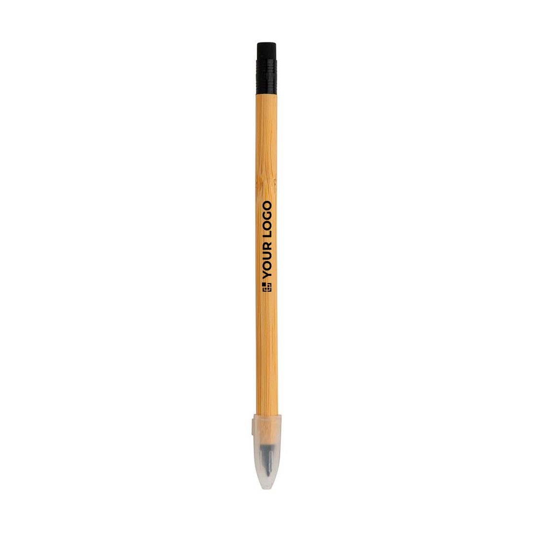 Bamboe infinity potlood met logo en gum