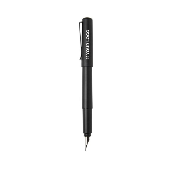 Gerecyclede aluminium pen met logo en zwarte inkt