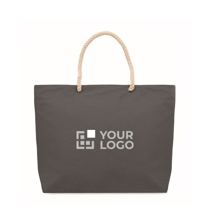 Tas van gerecycled katoen met touwhengsels, 220 g/m2
