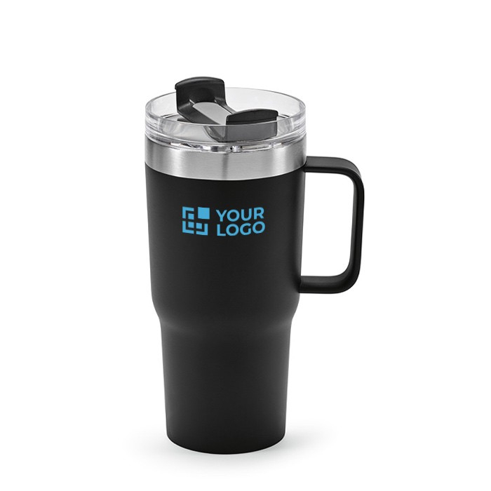 Thermosbeker van gerecycled roestvrij staal met draaideksel 580ml