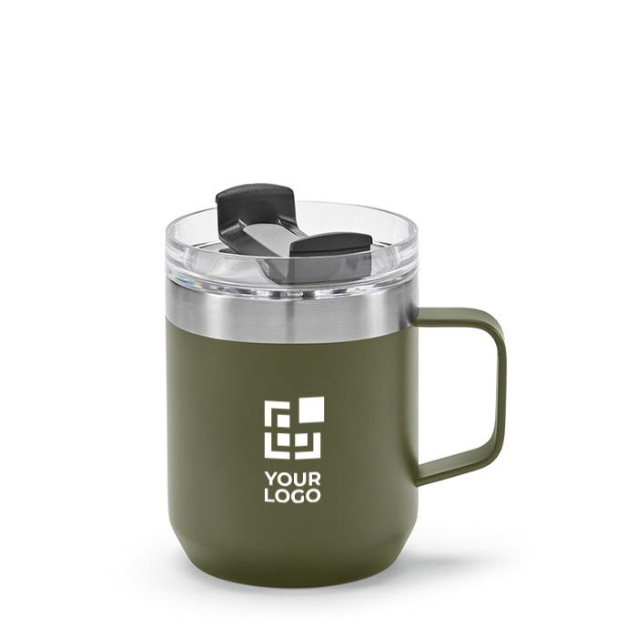 Thermosbeker van gerecycled roestvrij staal met draaideksel 440ml