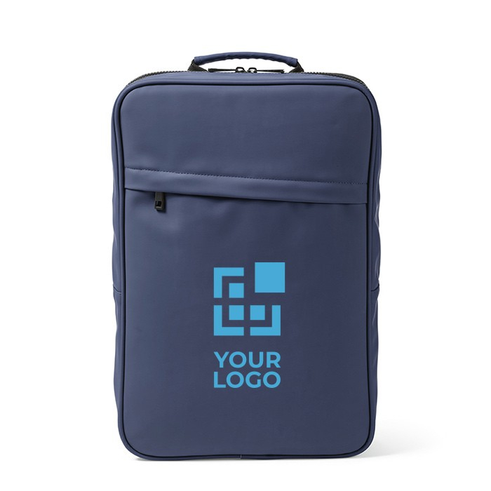 Laptoprugzak van synthetisch leer met gewatteerde rug 15,6"