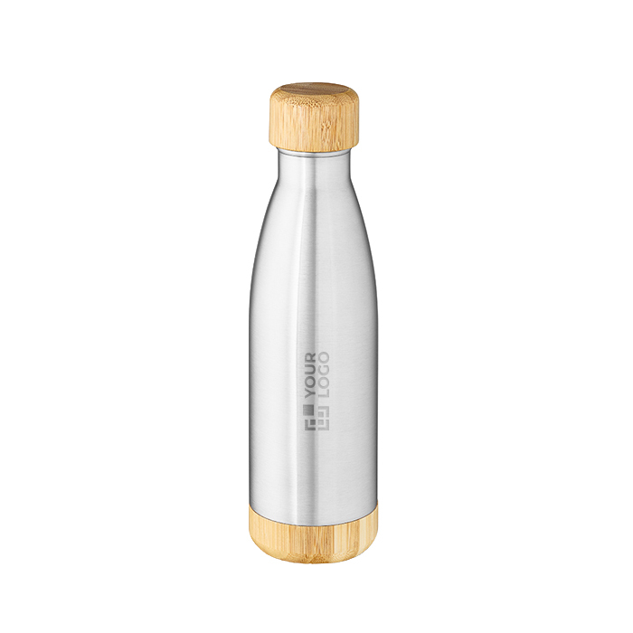 Fles van gerecycled roestvrij staal met bamboe dop 750 ml